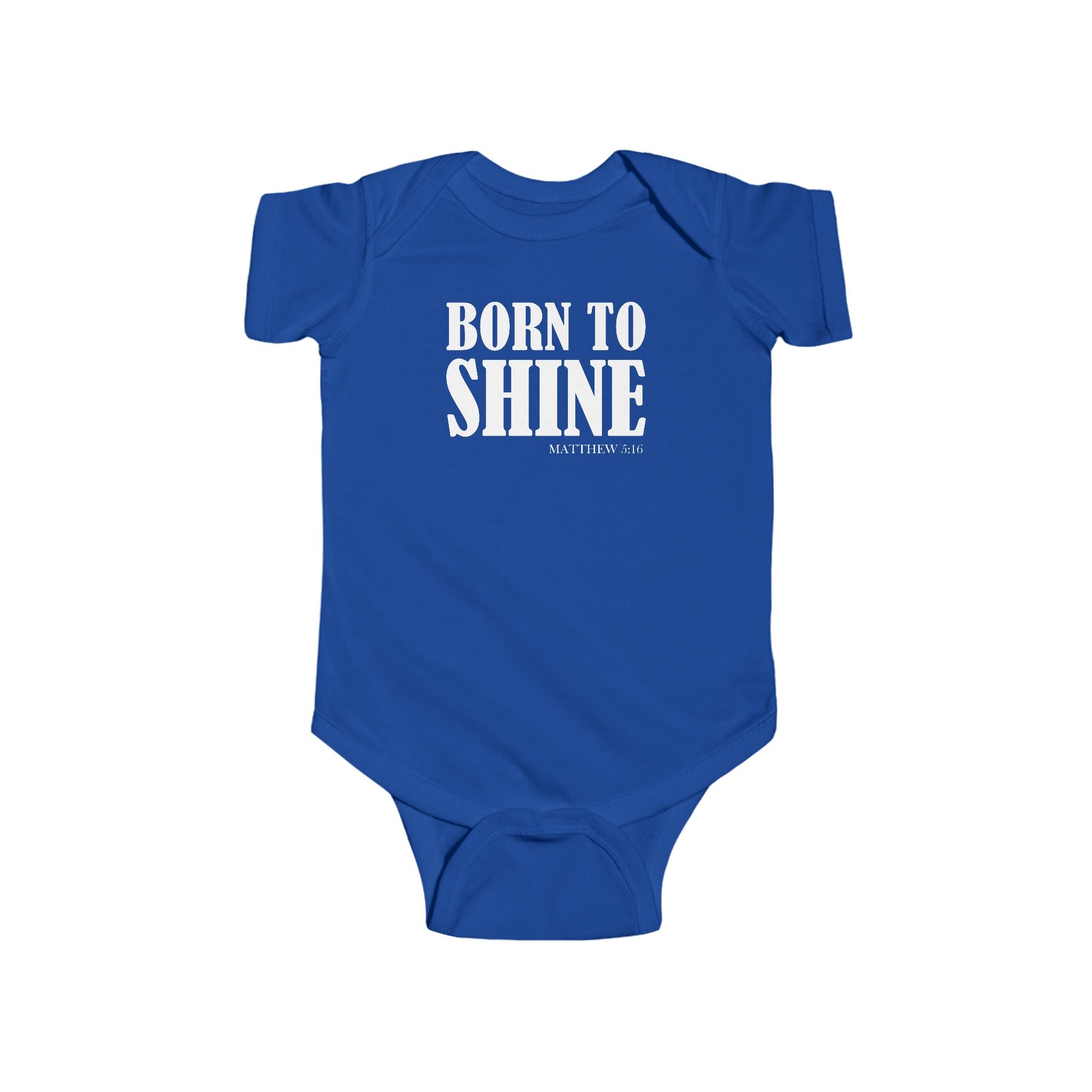 Born to Shine (Pink/Royal) - Infant Fine Jersey Bodysuit - Rabbit Skins 4424
