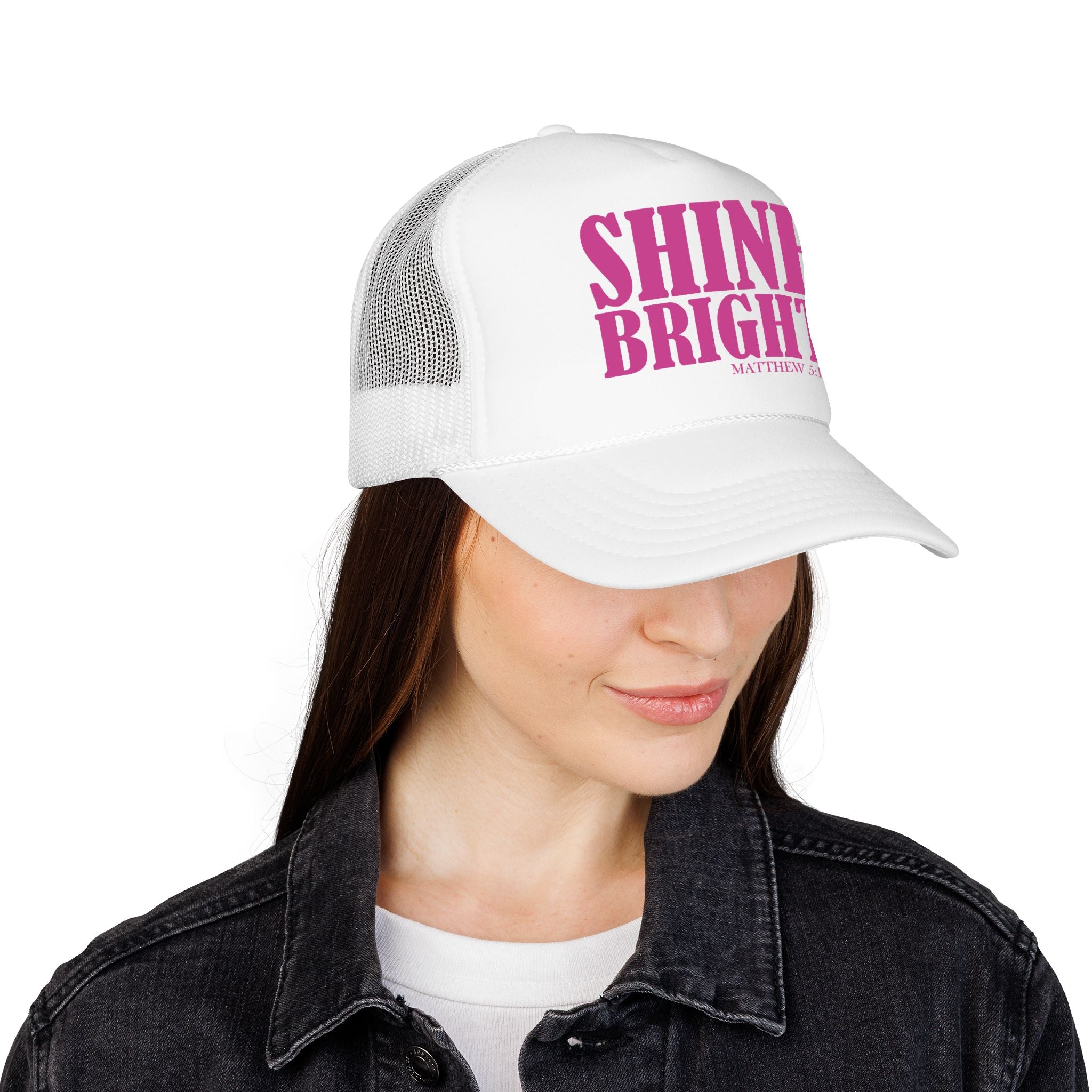 Shine Bright Trucker Hat (Soft Pink) — Matthew 5:16 — Otto Cap 39-165
