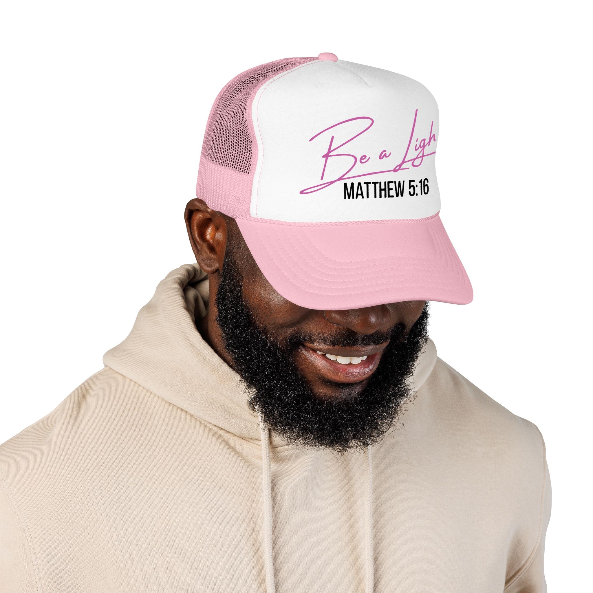 Shine Bright Trucker Hat (Soft Pink) — Matthew 5:16 — Otto Cap 39-165