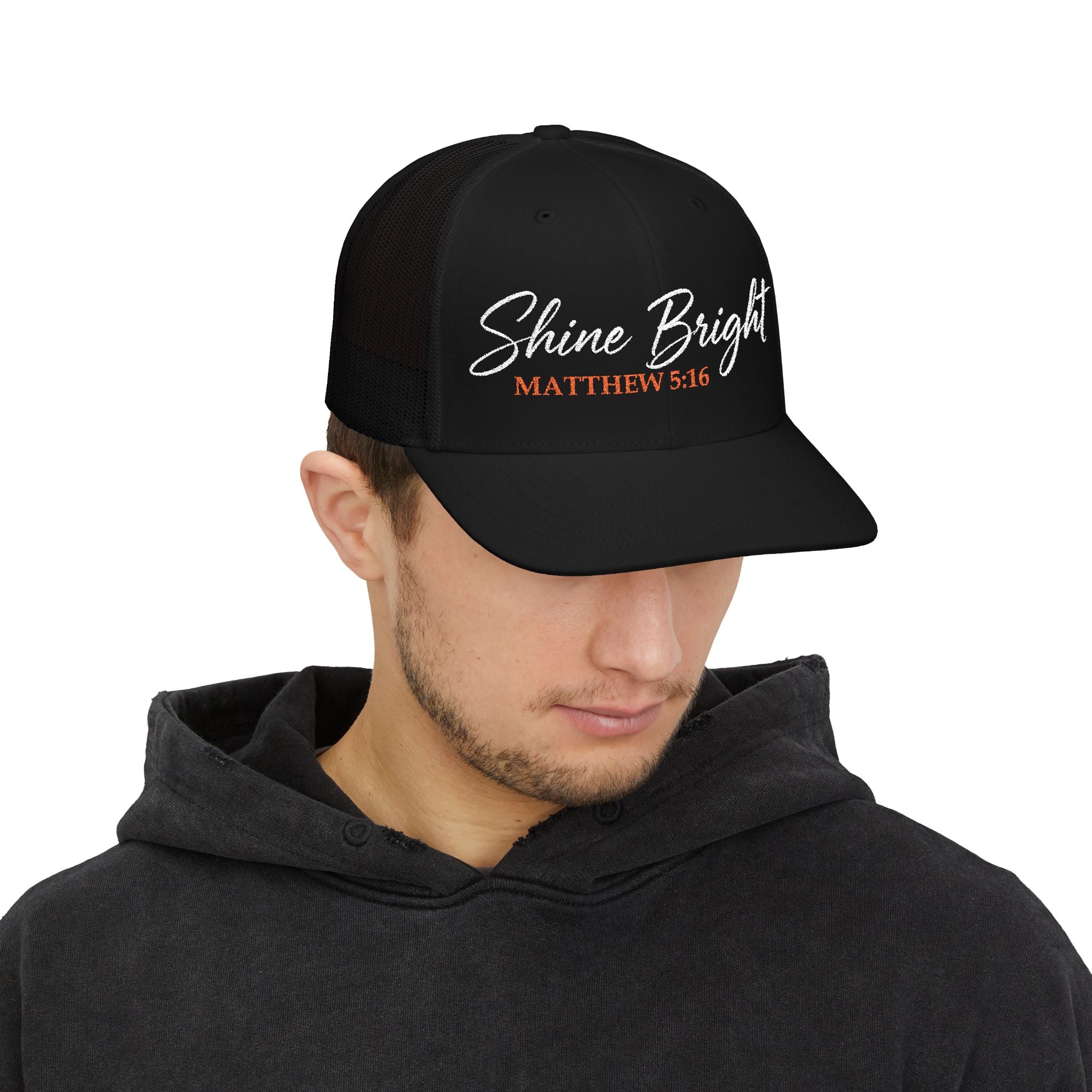 Shine Bright Matthew 5:16 Embroidered Trucker Cap — Richardson 112